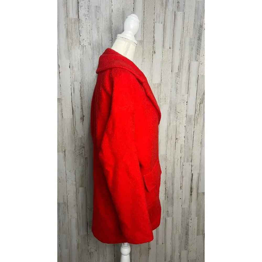 Trina Turk Women's Red Wool Overcoat Size 4 Winter Long Coat - Picture 6 of 10